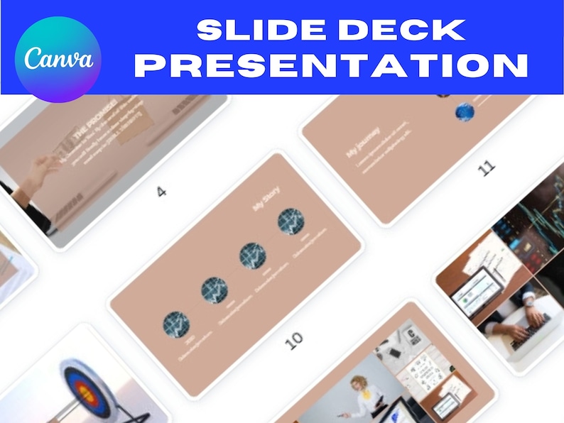 CANVA Slide Deck / Pitch Deck Template / Ecourse Slides / Etsy