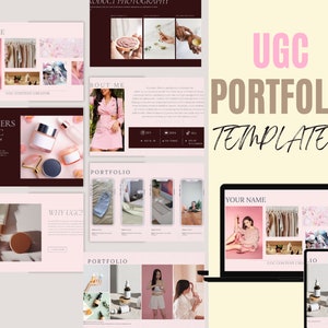 UGC Portfolio Template, UGC Canva Website, Influencer portfolio, UGC Media Kit, Ugc Website Template, Ugc Canva Template,  Social Media Ugc