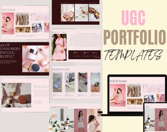 UGC Portfolio Template, UGC Canva Website, Influencer portfolio, UGC Media Kit, Ugc Website Template, Ugc Canva Template,  Social Media Ugc