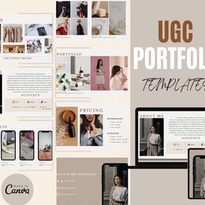 UGC Portfolio Template, UGC Canva Website, Influencer portfolio, UGC Media Kit, Ugc Website Template, Ugc Canva Template,  Social Media Ugc