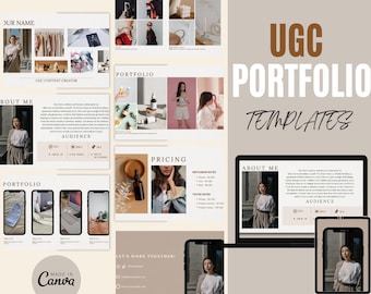 UGC Portfolio Template, UGC Canva Website, Influencer portfolio, UGC Media Kit, Ugc Website Template, Ugc Canva Template,  Social Media Ugc