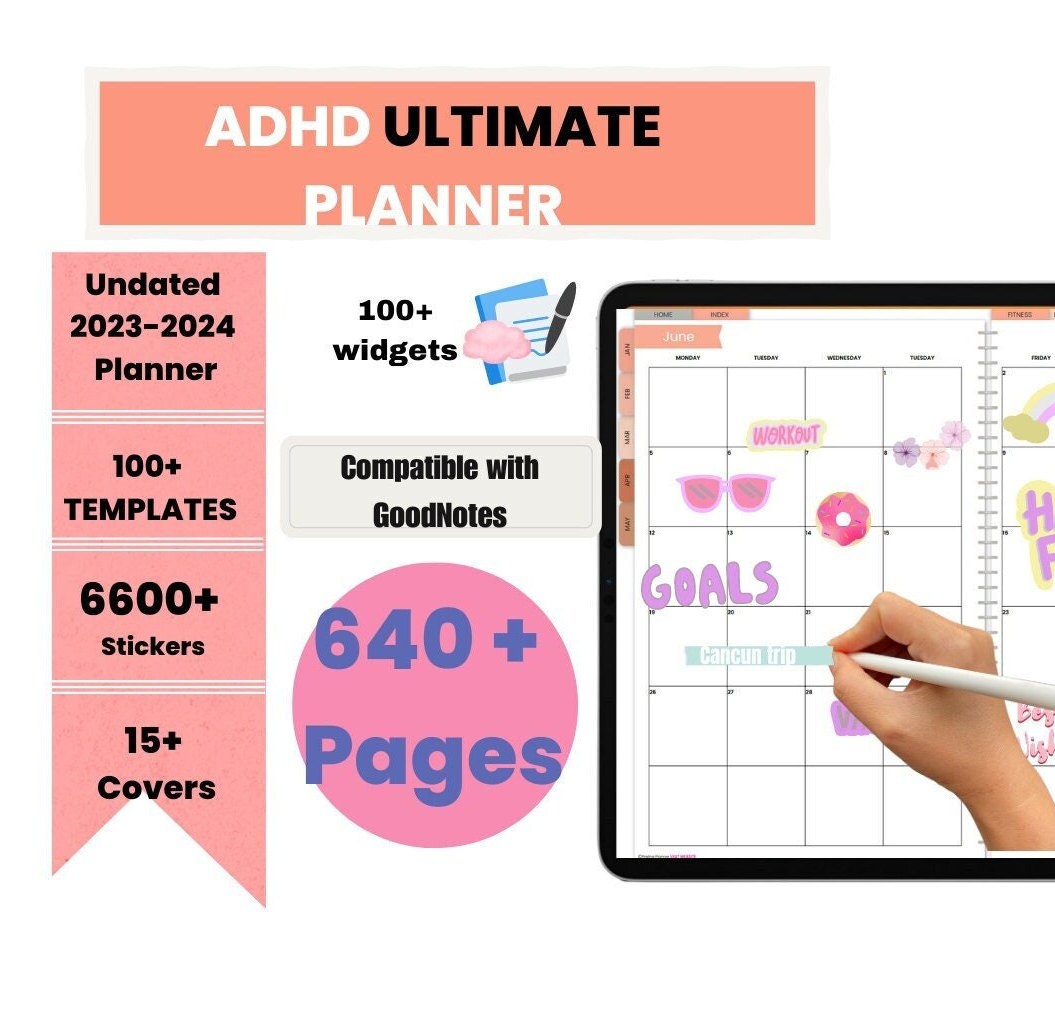 ADHD Planner, Undated Digital Planner, ADHD Planner Printable, Adhd ...