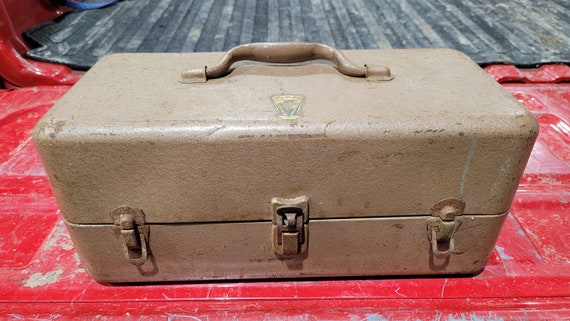 Vintage My Buddy Metal Fishing Tackle Box rare Find 