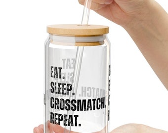 Crossmatch Blood Bank 16oz Sipper Glass with Lid