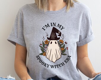 Spooky Witch Era Ghost T-Shirt Womens  Halloween Tee Shirt Halloween Costume
