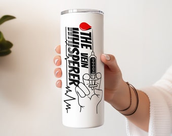 Phlebotomist Vein Whisperer 20oz Tumbler with Straw, Gift for phlebotomist,  Lab Assistants