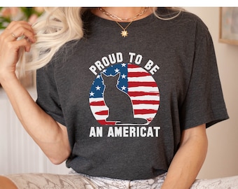 Funny Cat Mom Shirt, Proud Americat Tee, Cat Lover Gift