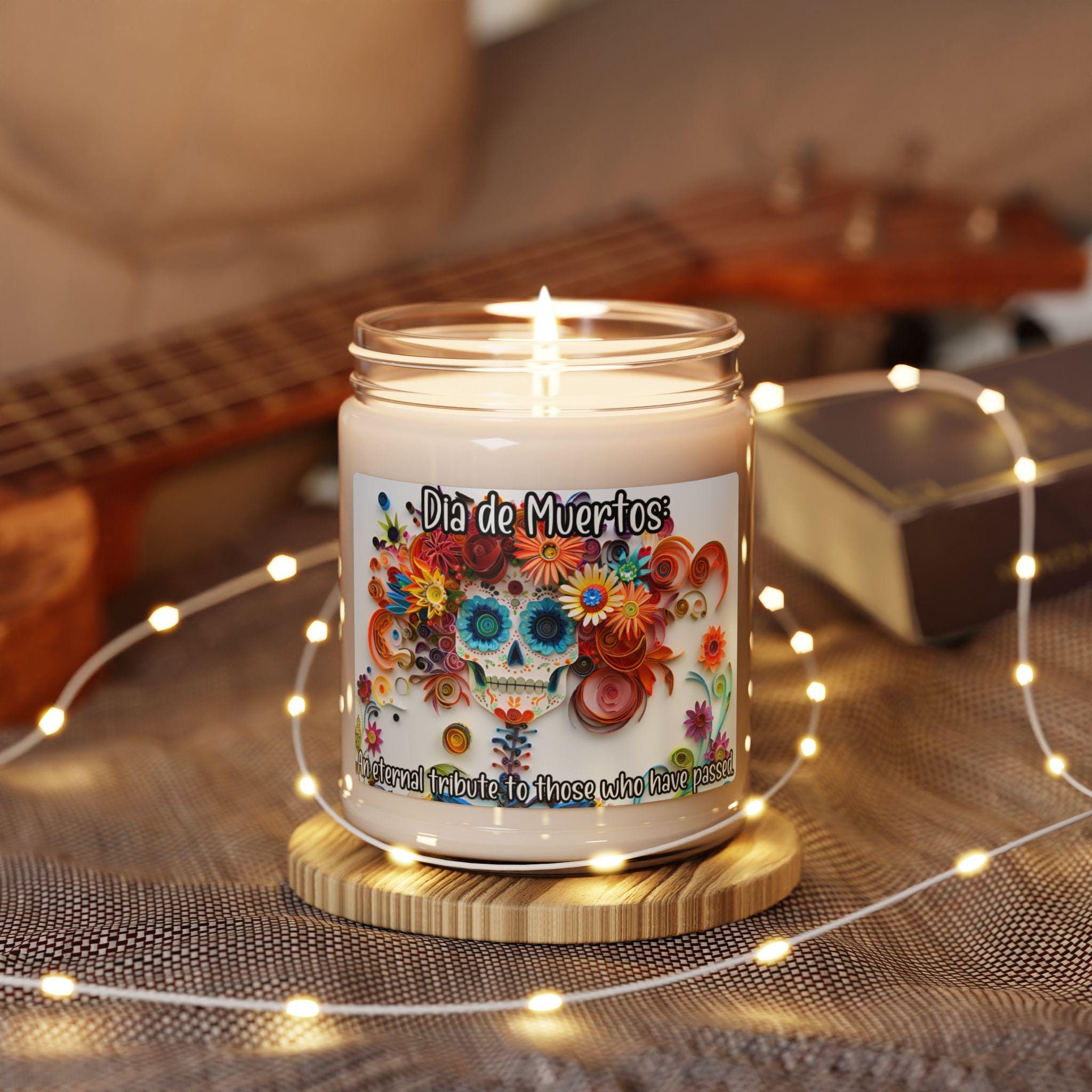 Decoración del Día de los Muertos, Un Tributo Eterno a Aquellos que Han Fallecido, Dicho Mexicano, Vela de Soja, Ofrenda, Regalo de Ofrenda de Vela de Altar