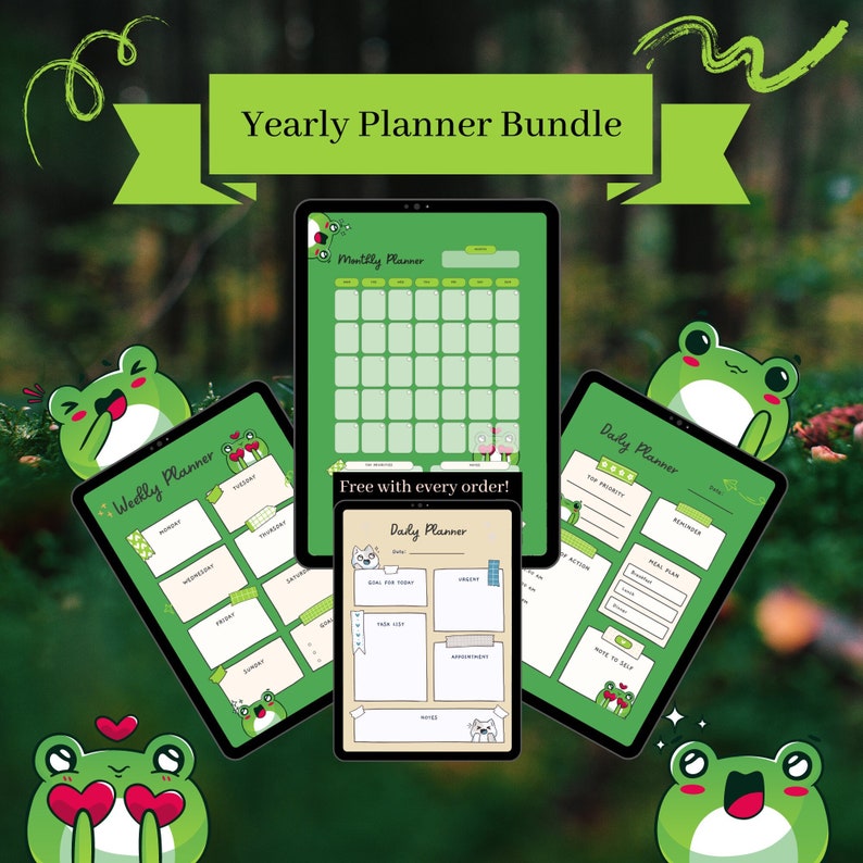 Cute Daily Planner, Cute Printable Planner, Yearly Printable Planner