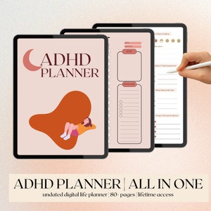 ADHD Digital Planner, Undated Digital Planner, ADHD Planner, iPad Planner, GoodNotes Planner, Adult ADHD Planner, Daily, Weekly Planner