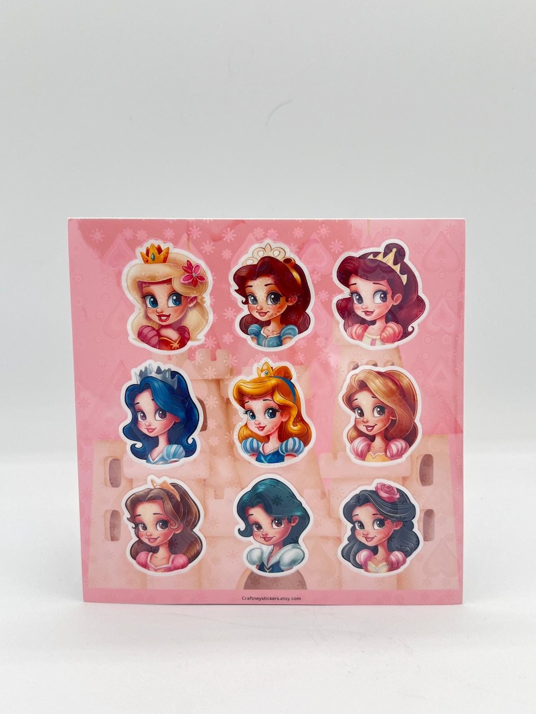 Princess Sticker Rhinestones PRINCESS STICKERS SHEET (holographic, Waterproof, Glossy Vinyl, 9 ...