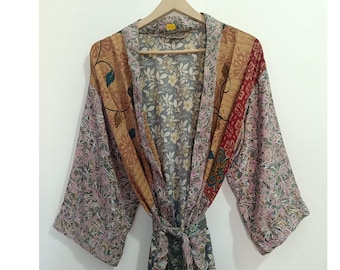 Indian Vintage Women Silk Kimono Gift For Women Night Beach Wear Sexy
