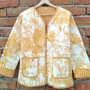 Block Printed Cotton Quilted Jacket: Handmade Boho Style