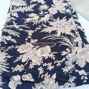 Indian Hand Block Print Fabric, Floral 100% Cotton Quilting Fabric By The Yard, Fabric For Dress Making, Loose Running Fabric, Napkin Fabric