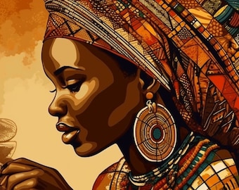 African woman with traditional headwrap