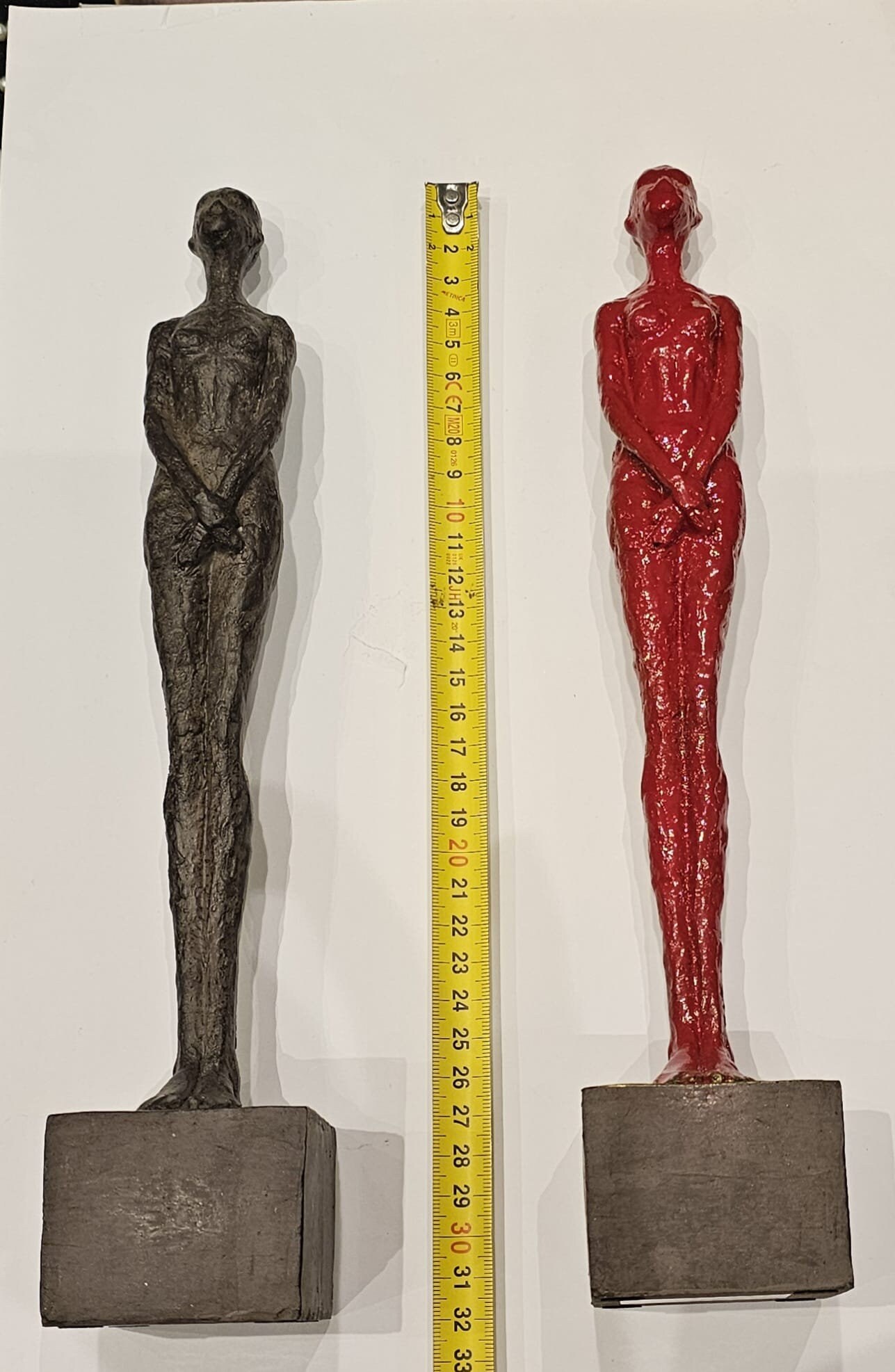RESIN STATUE 32 Cm Standing Woman Bronzed and Lacquered Splendid Ornament  for Bookcase 