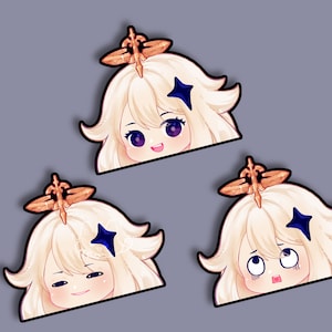 Paimon Peeker Sticker| Genshin Decal | Light Reflective | Peeker | Waterproof | Car Decal | Laptop Sticker | Flat Surface Decorations