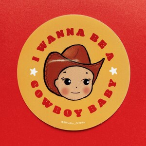 Cowboy Kewpie Baby | Waterproof | Glossy sticker