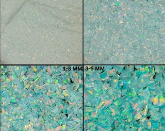 Ópalo azul cielo triturado AAA, piedra preciosa en polvo, ópalo de todos los tamaños, grueso, material de incrustación premium para carpintería, incrustación de anillo, ópalo etíope multifuego