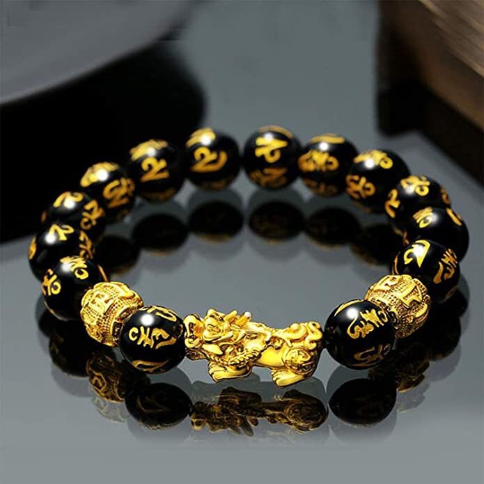 Buy Feng Shui Black Obsidian Wealth Bracelet，Vietnamese Sagin Pixiu  Character for Protection Can Bring Luck and Prosperity，Suitable for Any  Occasion,Unisex(Single Pixiu A) at Amazon.in