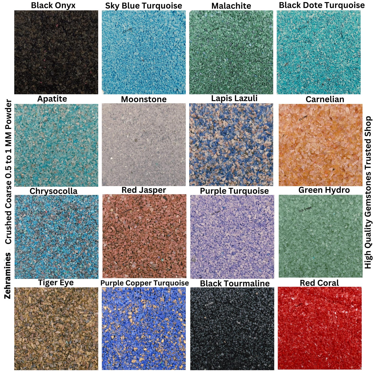 Gemstone Crushed Coarse Powder for Premium Inlay Work 75+ Crushed 0.5-1 ...