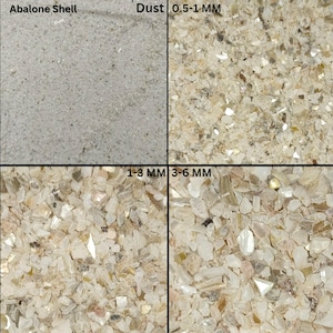 Zerkleinerte Abalone Shell Grobe Edelsteinpulver Alle Größen Natürliche Shell Coarse Stone Healing Powder Stone Dust Woodwork Massage Powder Inlay