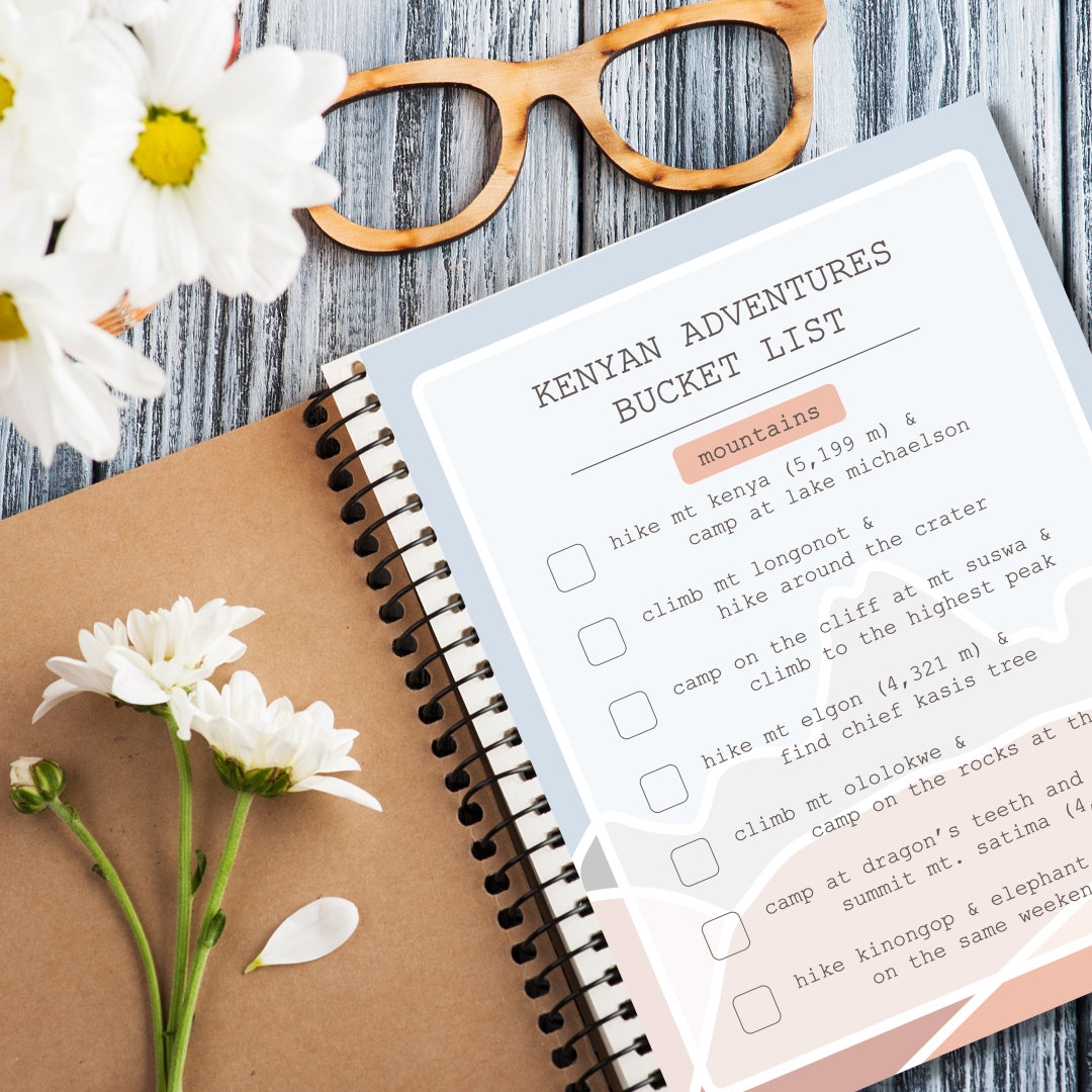 Adventure Bucket List Printable Kenyan Bucket List African Wall Art