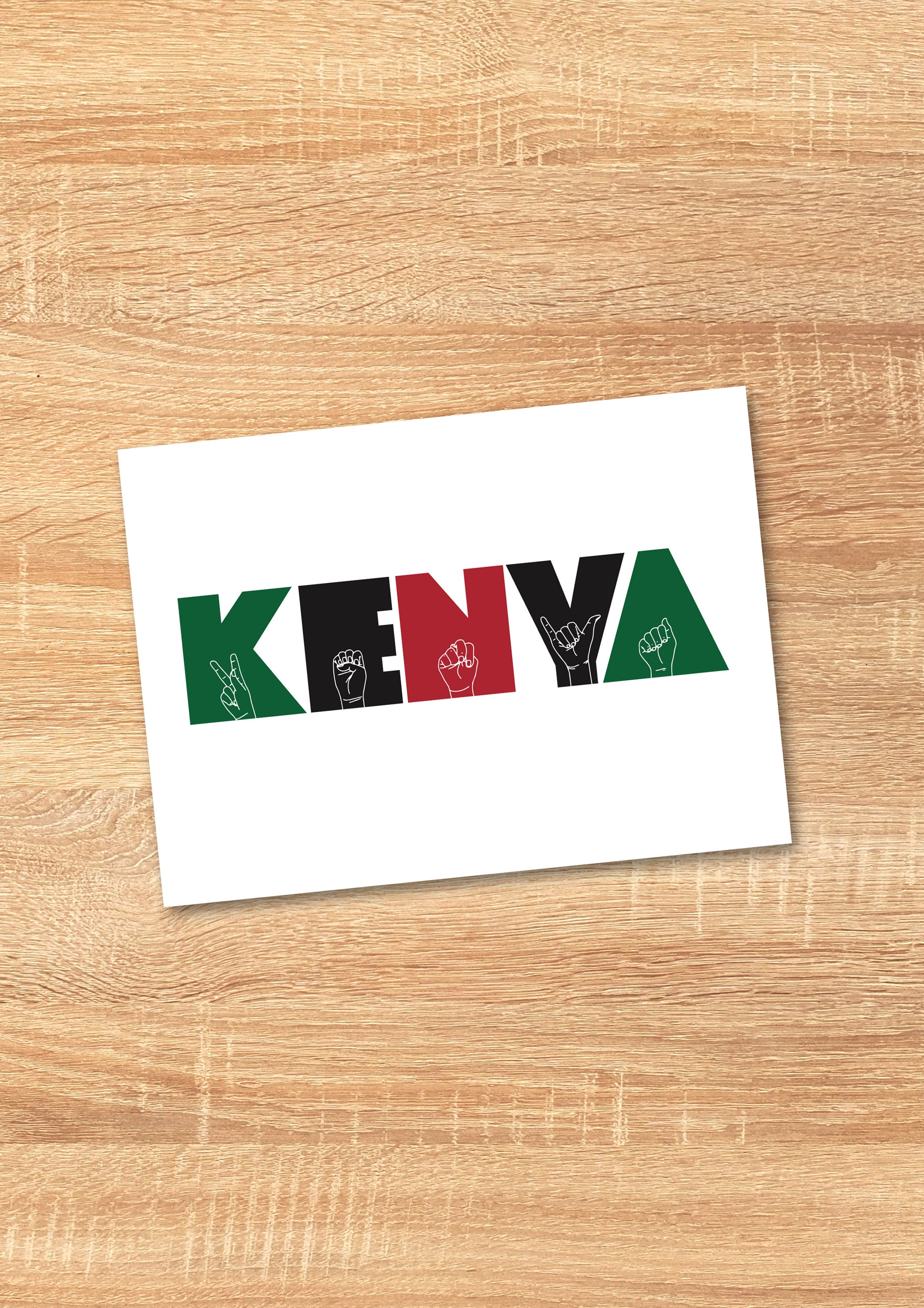 Kenyan Sign Language Digital Print Kenya Postcard Kenya Etsy