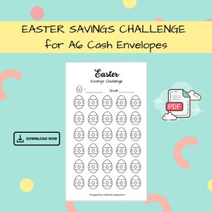 Easter Savings Challenge - Digital Download - A6 Printable PDF for Budget, Saving, Sinking Funds & Cash Envelopes