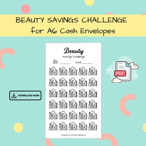 Beauty Savings Challenge - Digital Download - A6 Printable PDF for Budget, Saving, Sinking Funds & Cash Envelopes