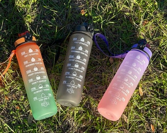 Time Stamped Water Bottle - 32 oz, Motivational Water Bottle, Water Tracker