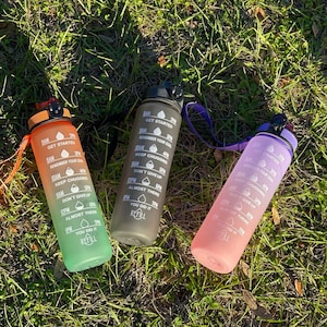 Time Stamped Water Bottle - 32 oz, Motivational Water Bottle, Water Tracker
