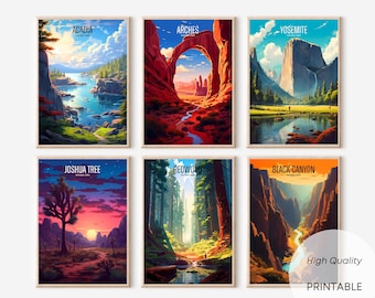 29 National Parks illustrations Paintings, Digital Poster, Digital Print, Aquarel, National park poster