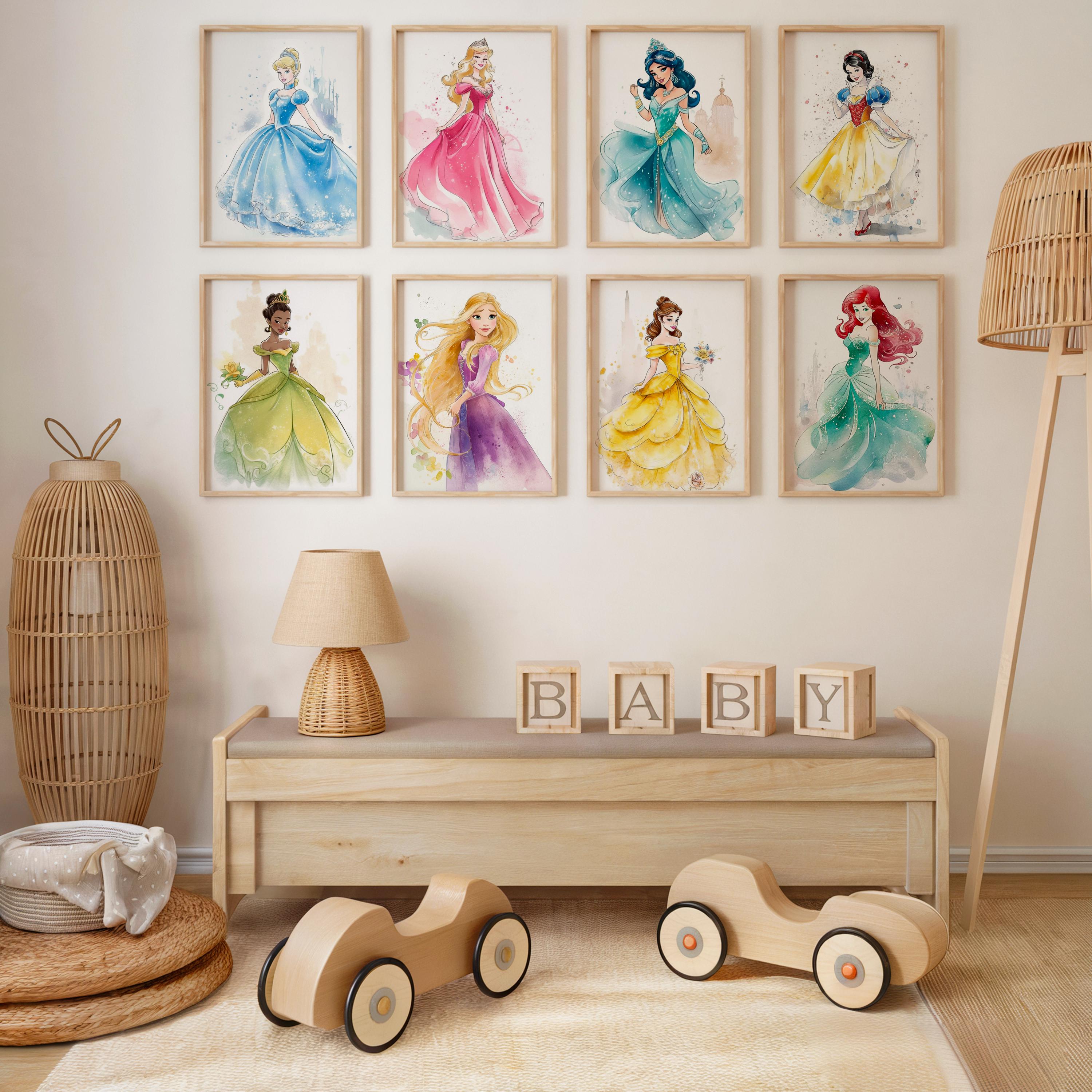 Discover Princess Prints, Fairy Tale Castle, Girl Room Decor, Baby Girl Wall Art, Girl Gift, Watercolor Princess Theme