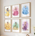 Set of 13 Princess Wall Art, Watercolor Princess Prints, Digital Nursery Decor, Girls Room Wall Art, Printable Princess (Digital Download) product logo