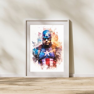 6 Superheros Poster Spiderman Marvel Poster Aquarelle Superhero Cadeau Marvel Chambre d'Enfant Décoration Murale image 6