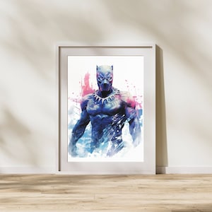 6 Superheros Poster Spiderman Marvel Poster Aquarelle Superhero Cadeau Marvel Chambre d'Enfant Décoration Murale image 7