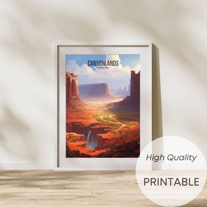 Canyonlands Illustrations Paintings, Digital Poster, Digital Print, Aquarel, National park poster