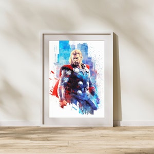 6 Superheros Poster Spiderman Marvel Poster Aquarelle Superhero Cadeau Marvel Chambre d'Enfant Décoration Murale image 4