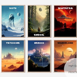 6er-Set Star Wars Poster Geschenk Star Wars Vintage Filmposter Kinderzimmer Wanddekoration