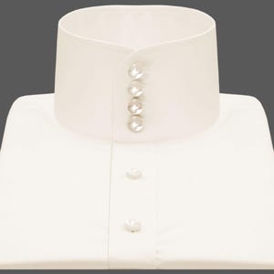 Cream High Band Collar Shirt: Karl Lagerfeld Style, Mandarin Collar