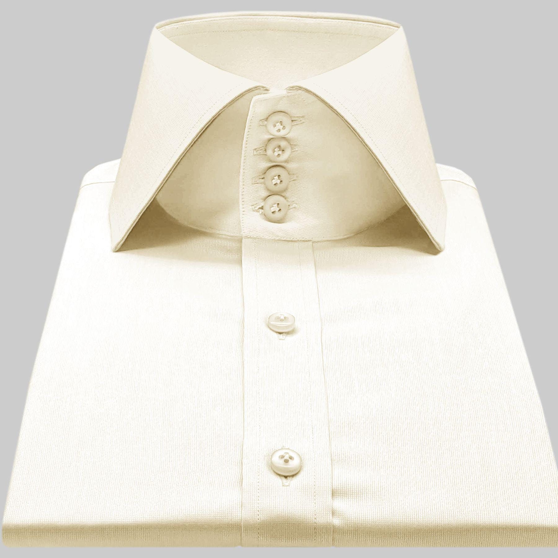 High Spread Collar Dress Shirt for Men President English Wide