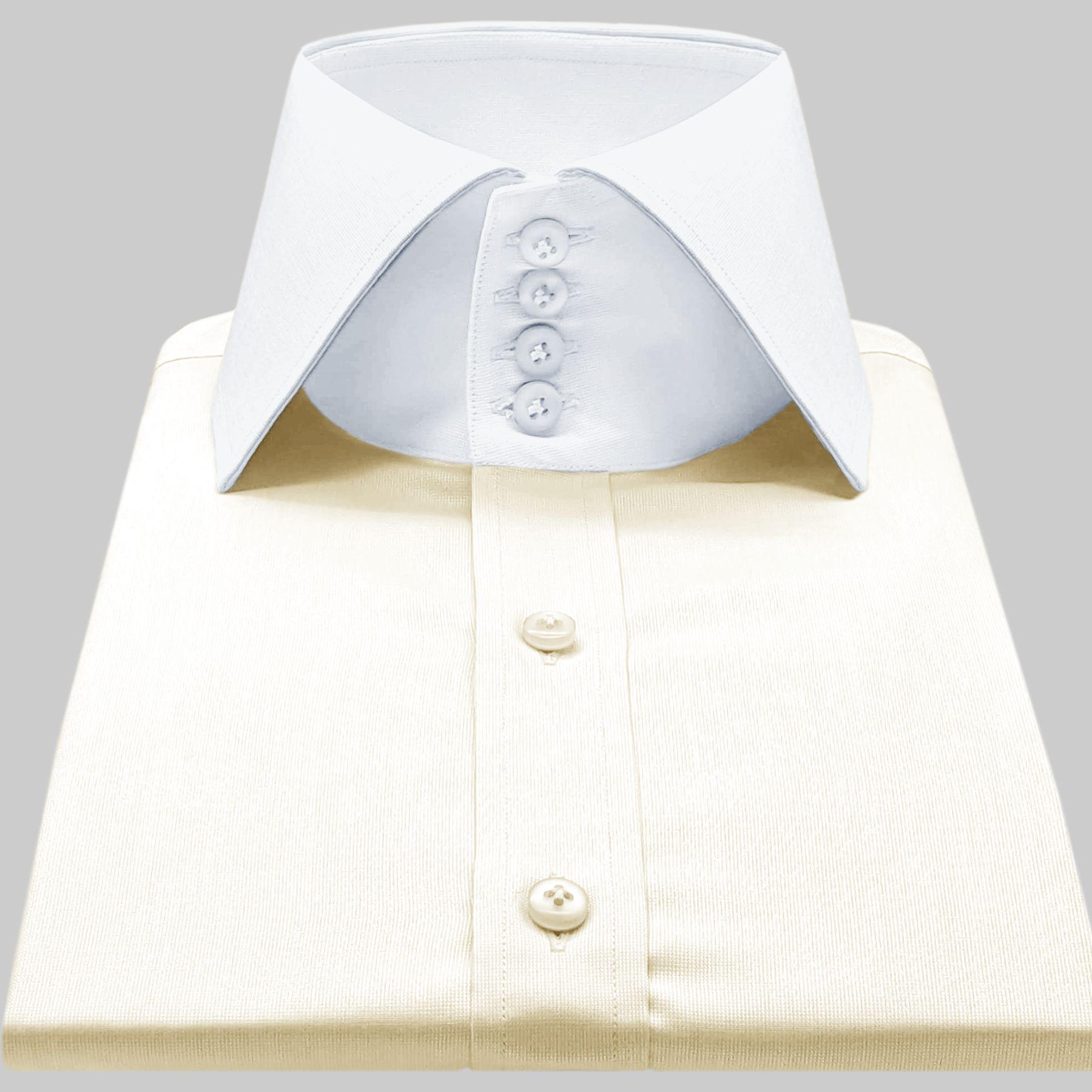 High Spread Collar Dress Shirt for Men President English Wide