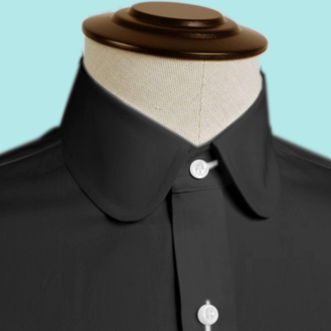 peaky blinders style dress shirts Mens Club Collar White Shirt 1920s Peaky Blinders With Bar Poplin Pin Infinity Leather
