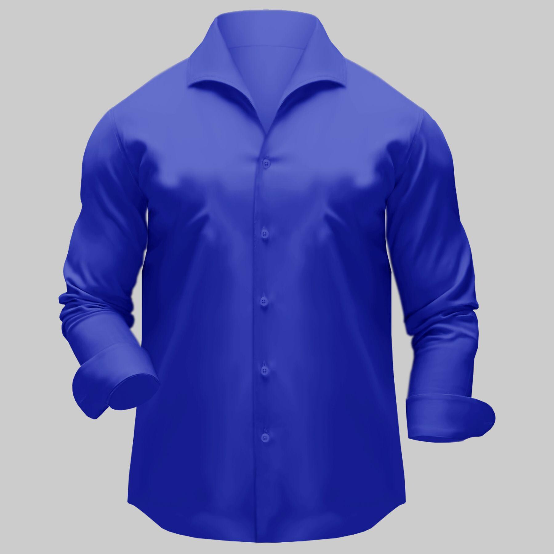 dress shirt royal blue mens Hisdern Men's Royal Blue Short Sleeve Business Casual Shirt with Splicing 2XL