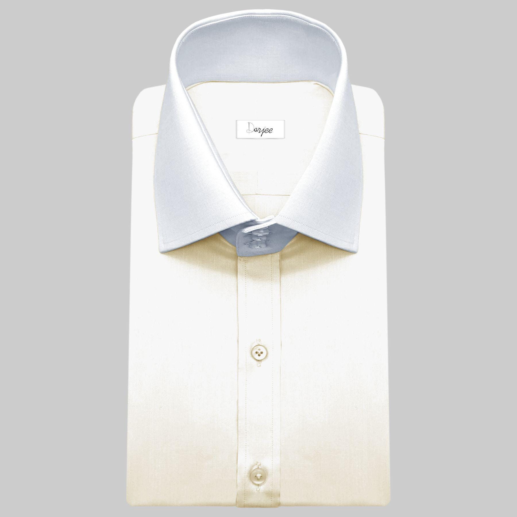 High Spread Collar Dress Shirt for Men President English Wide