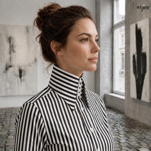 women collarless dress shirt Women's Collarless Shirt Dress