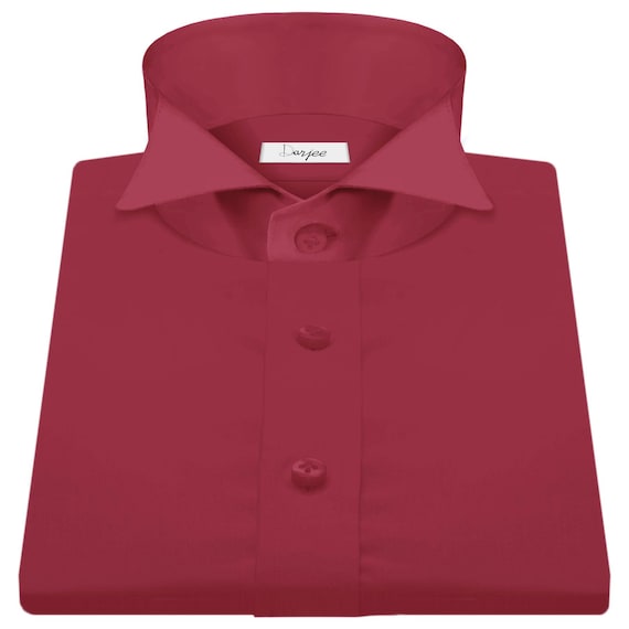 Wing Collar Men Burgundy Dress Shirt Vintage Band Grafton Collar High Wing Bib Front Edwardian Party Wedding Wear Shirt Sharp Tip Collar - Etsy Israel Wing Collar Men Burgundy Dress Shirt Vintage Band Grafton Collar High Wing Bib Front Edwardian Party Wedding Wear Shirt Sharp Tip Collar - Etsy Israel