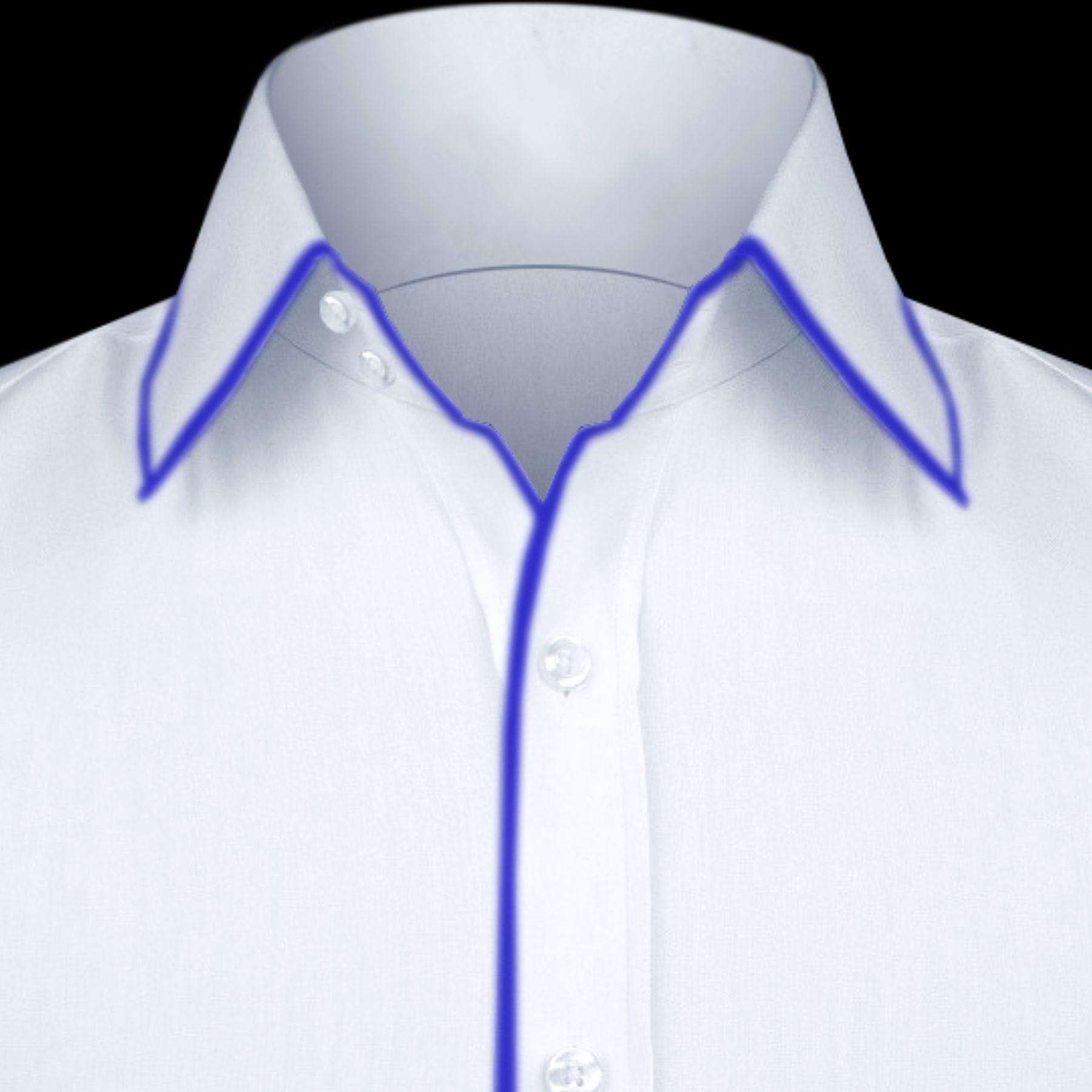 mens white dress shirt with blue buttons White Shirt with Blue Buttons  John Craig