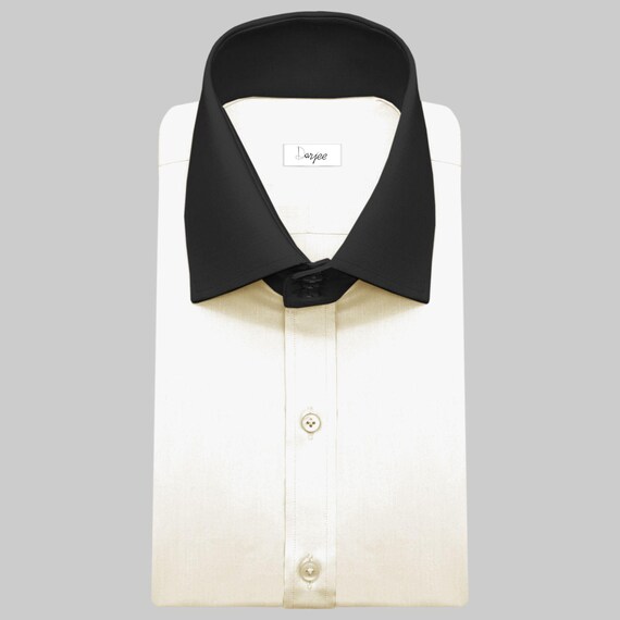 High Spread Collar Dress Shirt for Men President English Wide